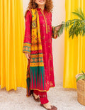 SMT W108 - Embroidered 3pc linen dress with digital printed linen dupatta