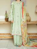 SMT S608-Embroidered 3PC Chickan Lawn with Printed Munar dupatta.