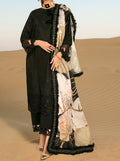 SMT S598 -Embroidered ChikanKari 3pc lawn dress with digital printed silk dupatta