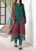 SMT S1366 - Printed & Embroidered 3pc Lawn Dress With Embroidered Chiffon Dupatta.