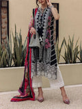 SMT S669-Embroidered 3PC Lawn with Digital Printed silk dupatta.