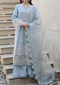SMT S1150-Embroidered 3pc Lawn Dress With Embroidered Organza Dupatta.