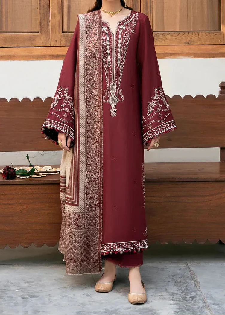 SMT S1309-Embroidered 3pc Lawn Dress With Printed Lawn Dupatta.