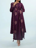 SMT W414-Embroidered 3pc karandi dress With Embroidered Karandi Shawl.