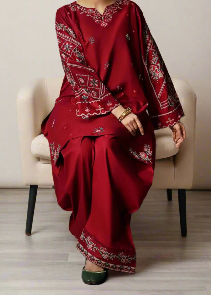 SMT S1254-Embroidered 2pc Lawn Dress