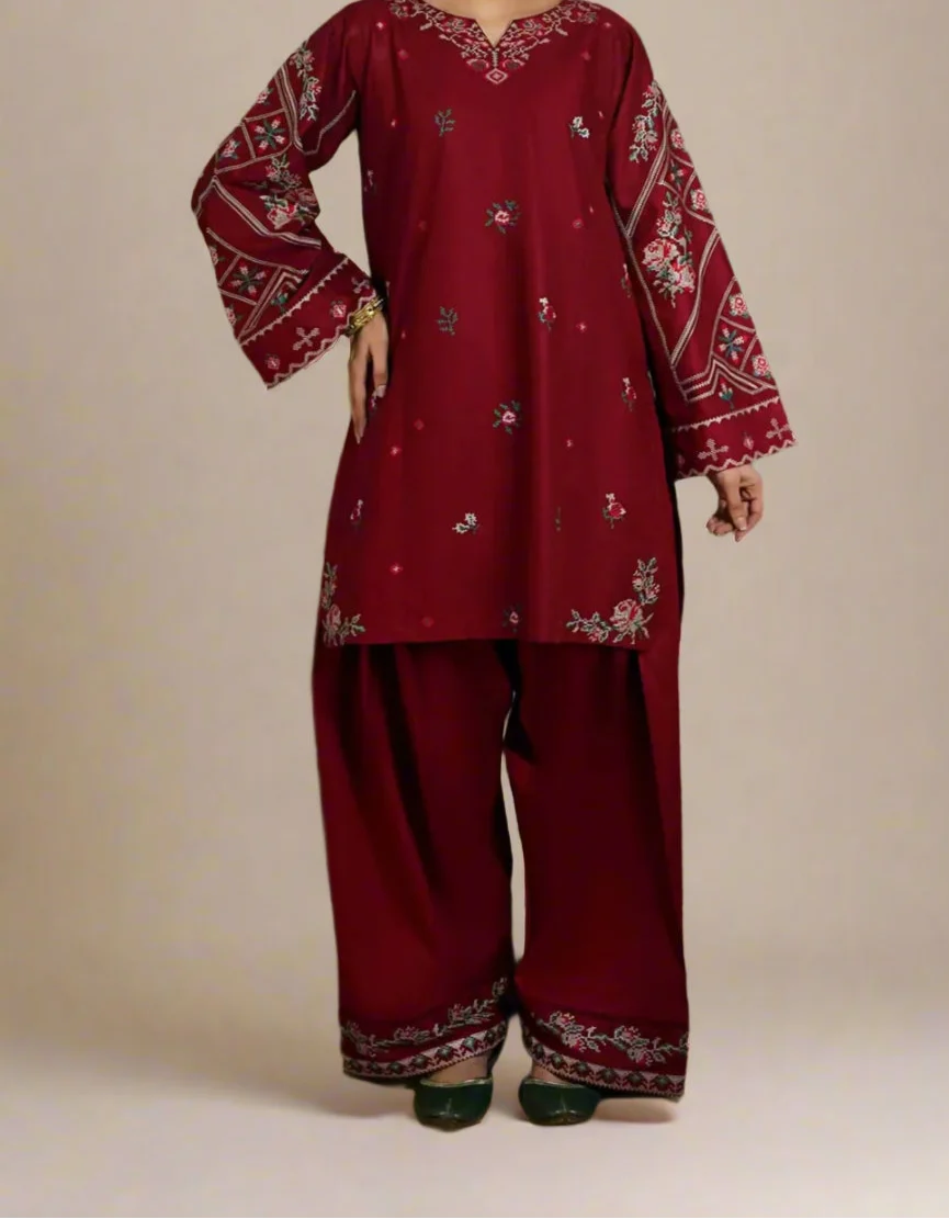 SMT S1184-Embroidered 2pc Lawn Dress