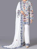 SMT W95 -Embroidered 3pc khaddar dress With embroidered wool shawl