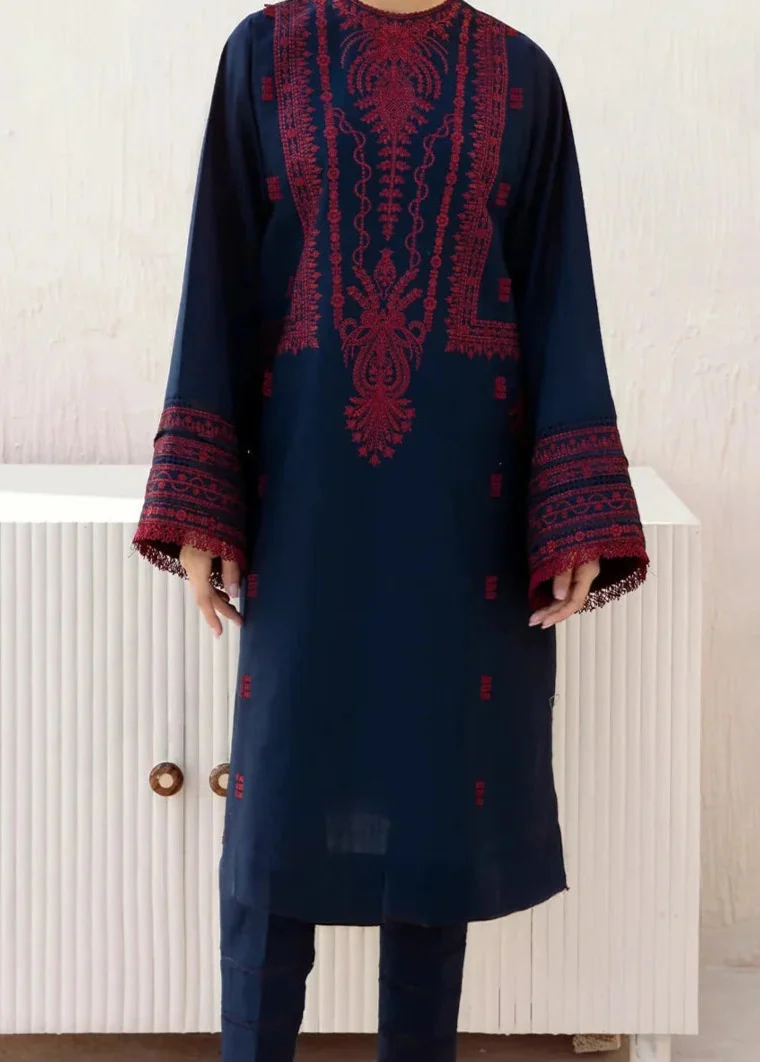 SMT W681- Embroidered 2pc Linen dress