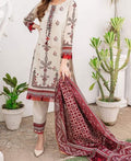 SMT S541- Embroidered 3pc lawn dress with Printed chiffon dupatta.