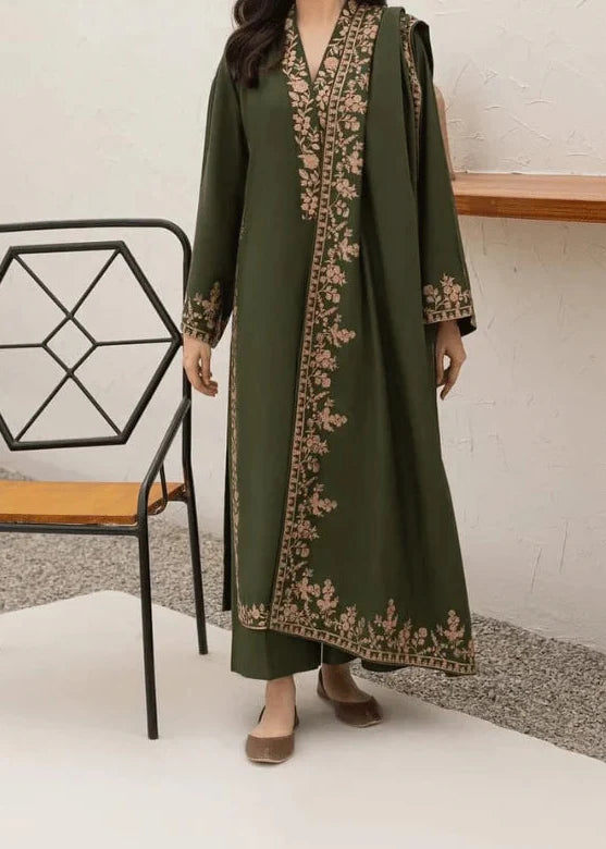 SMT W772 - Embroidered 3pc Marina Dress With Embroidered Marina Shawl.