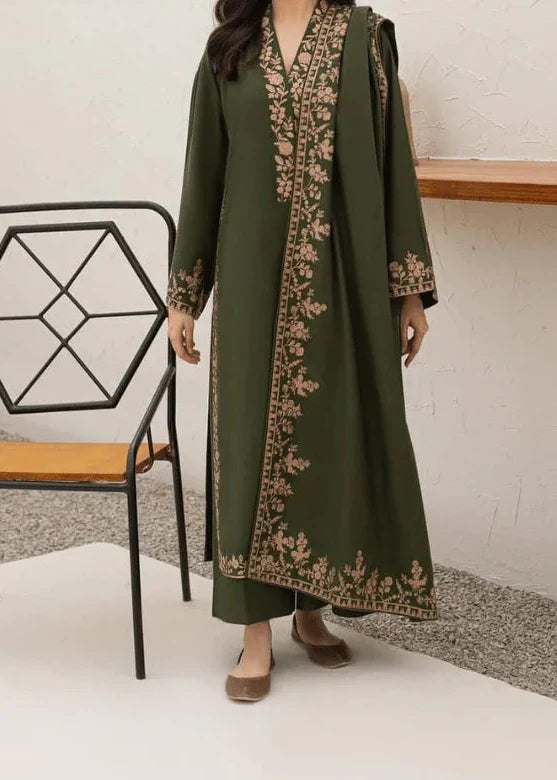 SMT Z-(W772 ) - Stitched Embroidered 3pc Marina Dress With Embroidered Marina Shawl.