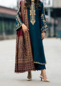 SMT Z-(W716) - Stitched Embroidered CHIKANKARI 3pc Marina Dress With Printed Shawl
