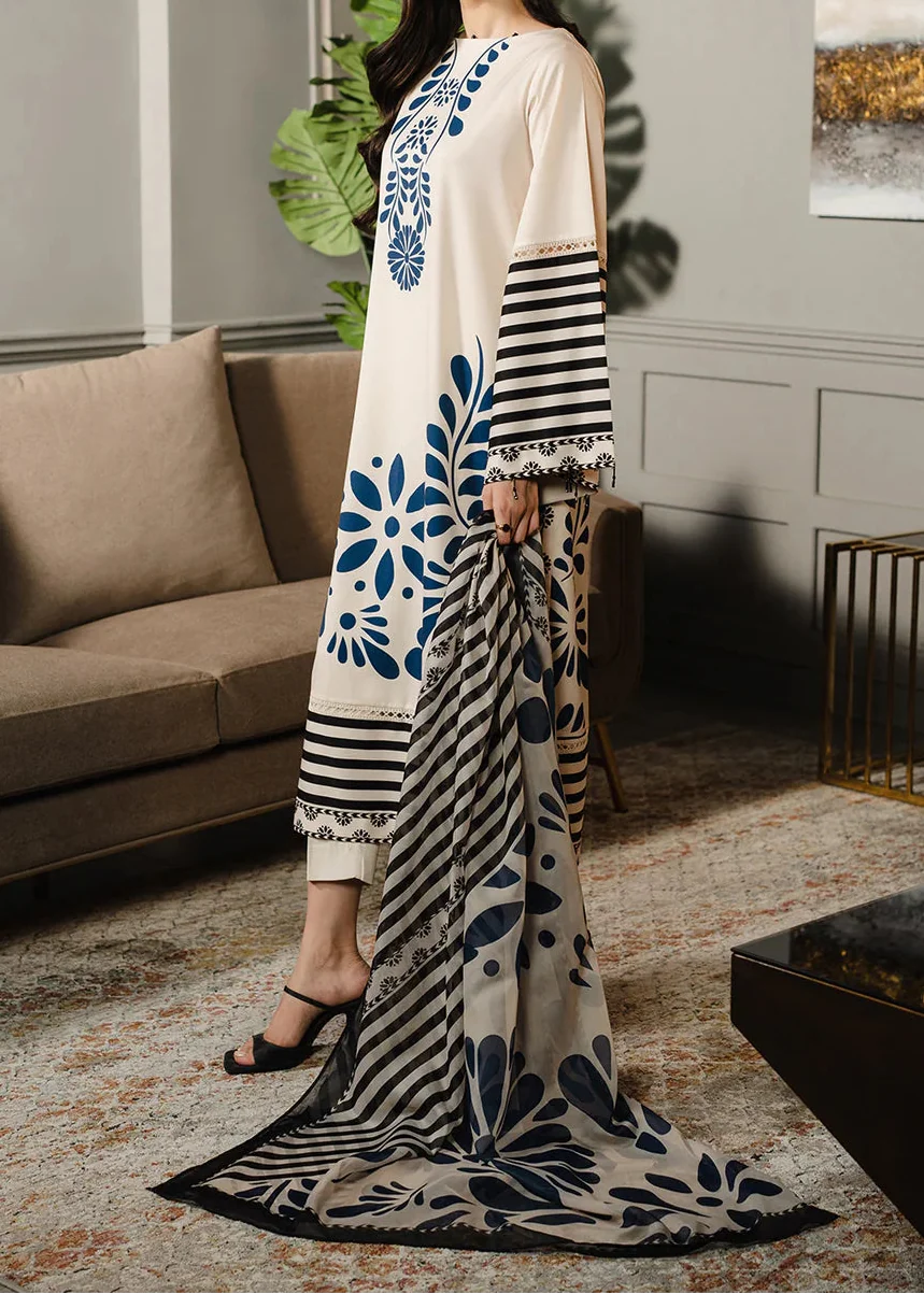 SMT W1015 - Digital Printed 3pc Silk Dress With Digital Printed Silk Dupatta.