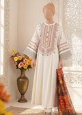 SMT W556-Embroidered 3pc marina dress with Printed shawl.