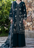 SMT W981-Embroidered 3pc Marina Dress With Printed Shawl.