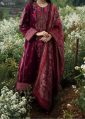 SMT W1001-Embroidered 3pc Marina Dress With Printed Shawl.