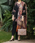 SMT W290-Embroidered 3pc khaddar dress With Printed shawl