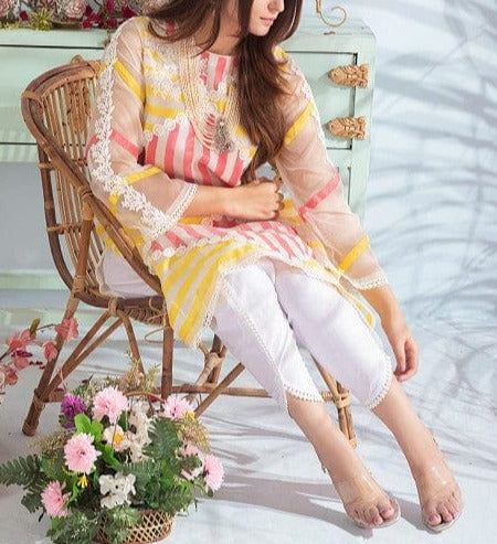 SMT S740-Embroidered 2pc organza dress shirt.