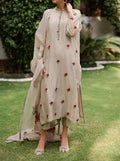SMT S685-Embroidered 3PC Lawn dress with Embroidered chiffon dupatta.
