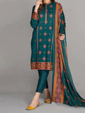 SMT W114 - Embroidered 3pc linen dress with embroidered linen dupatta