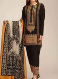 SMT S593-Embroidered 3pc Lawn dress with Printed lawn dupatta.