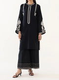 SMT W299-Embroidered 2pc Linen dress