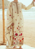 SMT W238-Embroidered 3pc marina dress with Embroidered marina shawl.