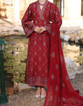 SMT W333-Embroidered 3pc khaddar dress With Embroidered chiffon dupatta.