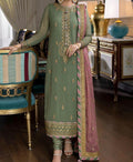SMT w275- Embroidered 3Pc Chiffon Dress With Embroidered chiffon dupatta.