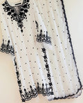 SMT W357-Embroidered 3pc khaddar dress With Embroidered Shawl.