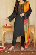 SMT W398- Embroidered 3pc marina dress with Printed silk dupatta .