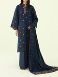 SMT W440- Embroidered 3pc marina dress with Embroidered marina shawl.