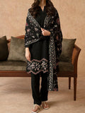 SMT S570-Embroidered 3Pc Lawn with Embroidered Organza dupatta.