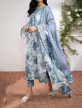 SMT S579-Printed 3pc Lawn dress with Printed lawn dupatta.