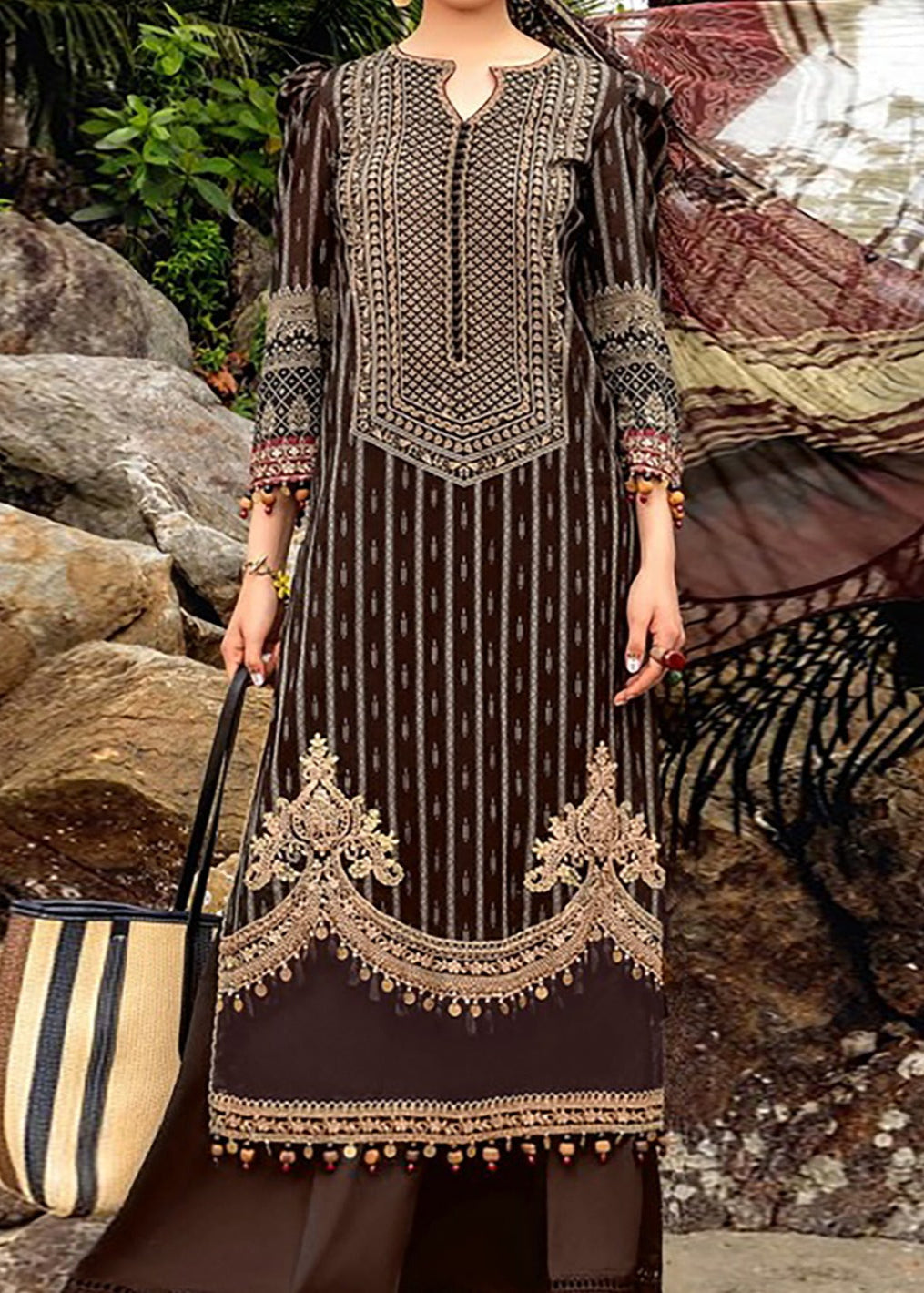 SMT S990-Embroidered 2pc Lawn dress