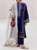 SMT S639-Embroidered 3pc Lawn dress with Embroidered Organza dupatta.