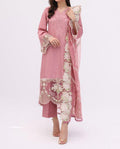 SMT S657-Embroidered 3PC Lawn with Embroidered munar dupatta.
