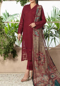 SMT S652-Embroidered 3PC Chickan Lawn with Printed munar dupatta.