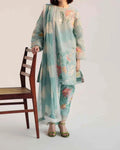 SMT S683-Embroidered 3PC Lawn dress with printed chiffon dupatta.