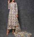 SMT S719-Digital printed 3pc lawn dress with Digital printed munar dupatta.