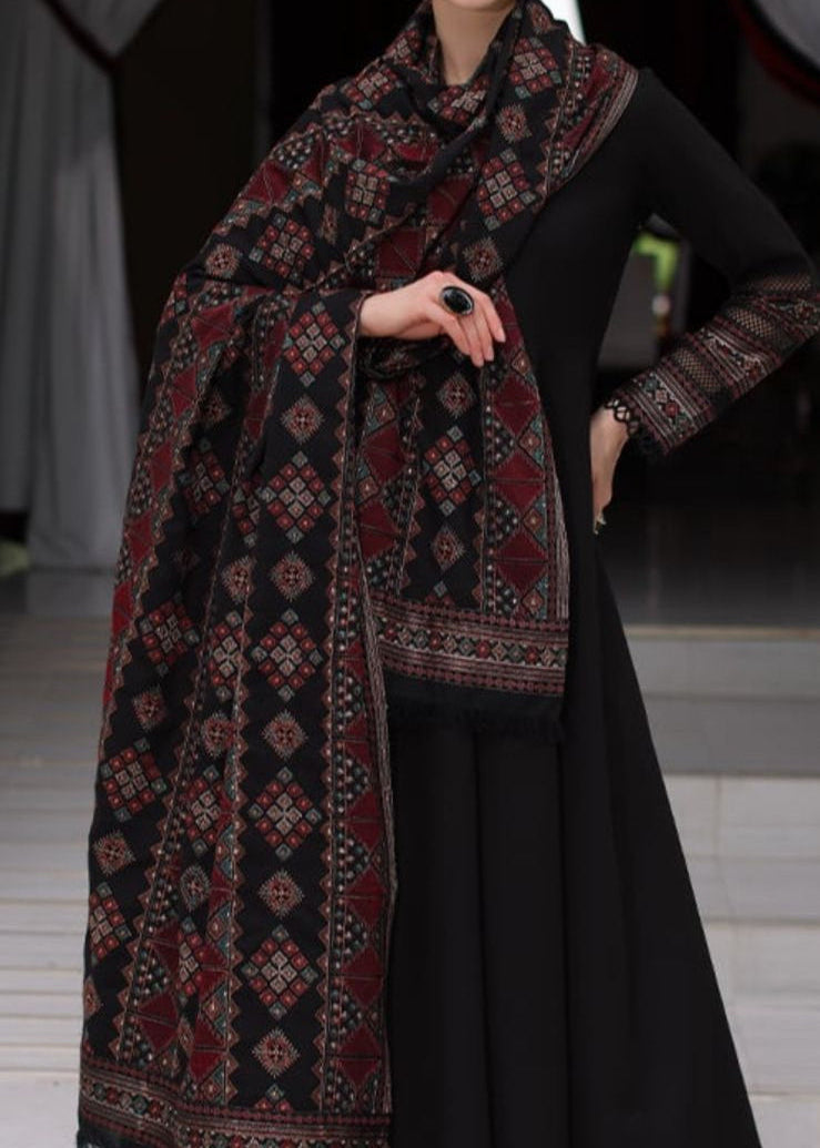 SMT W626-Embroidered 3pc Marina Dress With Embroidered Marina Shawl.