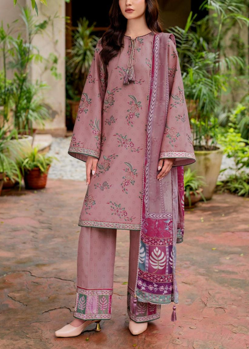 SMT S974-Embroidered 3PC Lawn Dress With Printed Munar Dupatta.