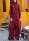 SMT S987-Embroidered 3PC Lawn Dress With Embroidered Chiffon Dupatta.