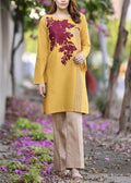 SMT W671- Embroidered 2pc linen dress