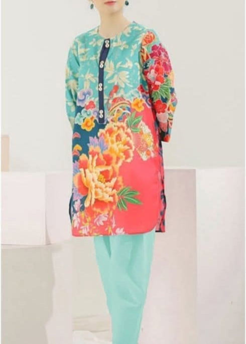 SMT W674- Digital Printed 3pc KOTAIL dress with Digital printed KOTAIL dupatta