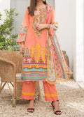 SMT S1086-Embroidered 3pc Lawn dress with Printed Chiffon Dupatta.