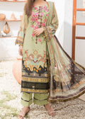 SMT S1094-Embroidered 3pc Lawn dress with Printed Chiffon Dupatta.