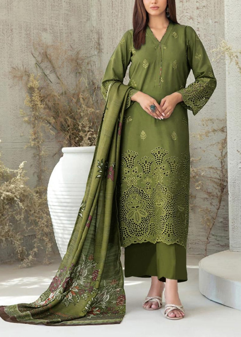 SMT S1138-Embroidered 3pc CHIKANKARI Lawn Dress With Printed Munar Dupatta.