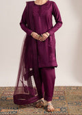 SMT S1286-Embroidered 3pc Lawn Dress With Embroidered Organza Dupatta.