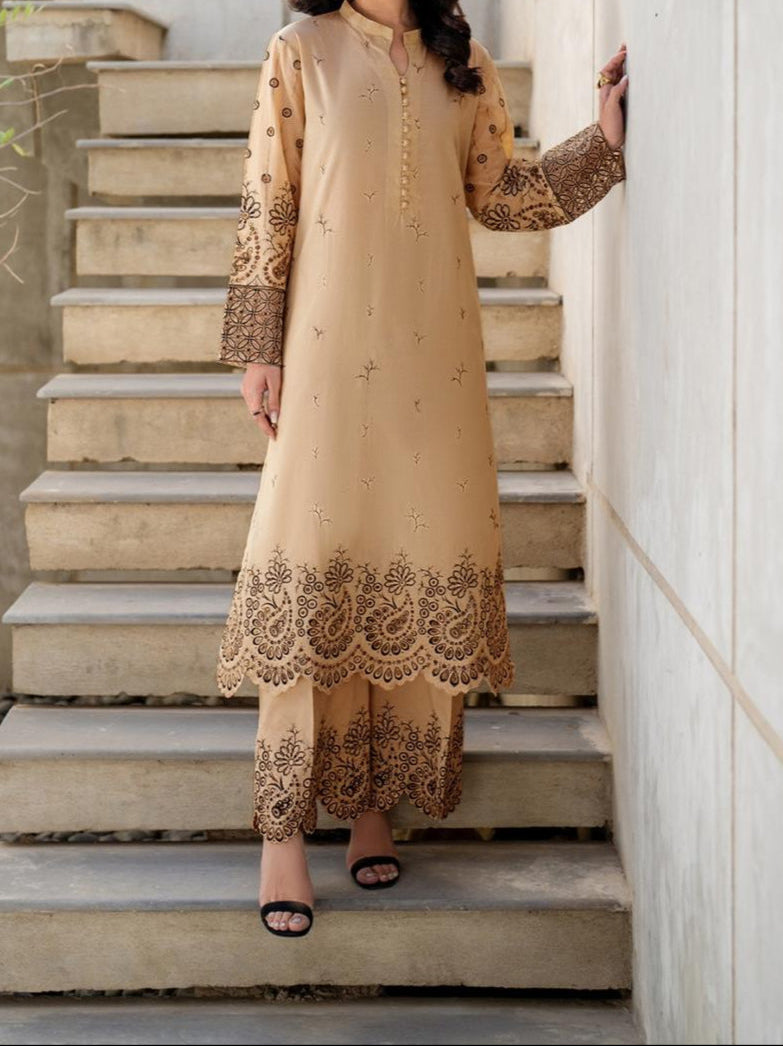 SMT S1208-Embroidered 2pc CHIKANKARI Lawn Dress